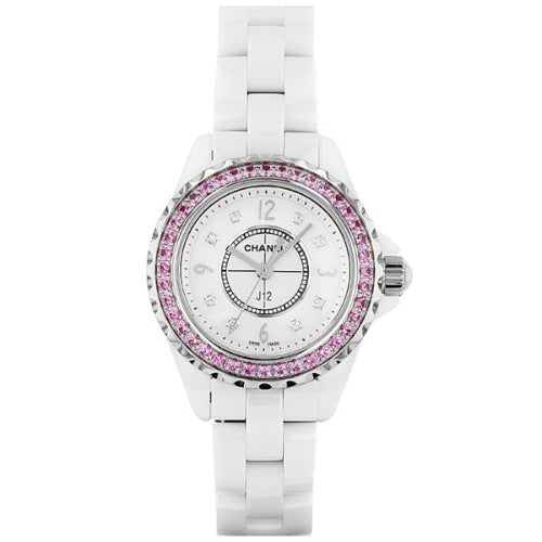Chanel J12 Quartz Diamonds Mother of Pearl White Dial White Steel Strap Watch for Women - J12 H3243 Buy Now By Chanel