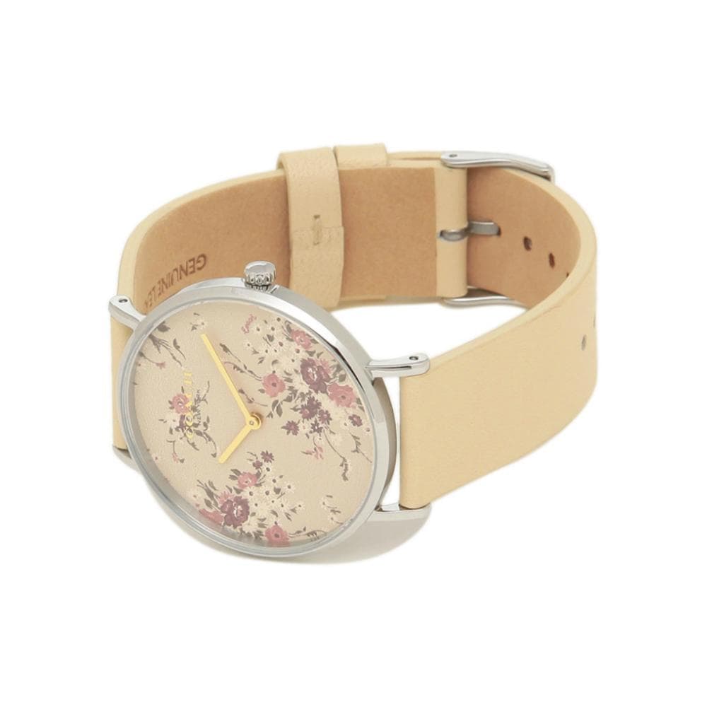 Coach Perry Beige Floral Dial Beige Leather Strap Watch for Women - 14503293 Buy Now By Coach