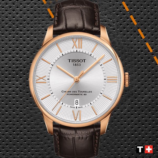 Tissot Chemin Des Tourelles Powermatic 80 Silver Dial Brown Leather Strap Watch For Men - T099.407.36.038.00 Buy Now By Tissot