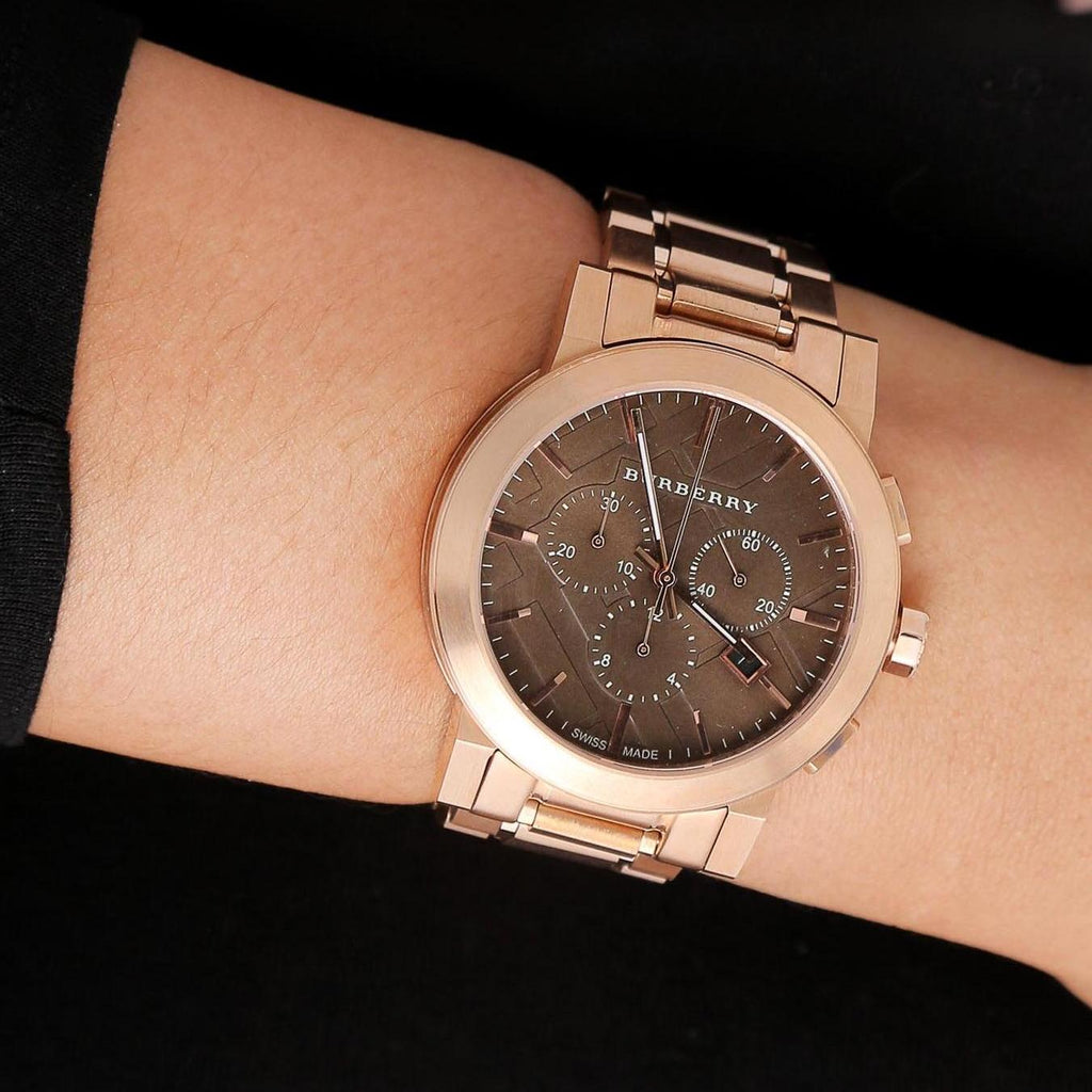 Burberry The City Grey Dial Rose Gold Steel Strap Watch for Men - BU9353 Buy Now By Burberry