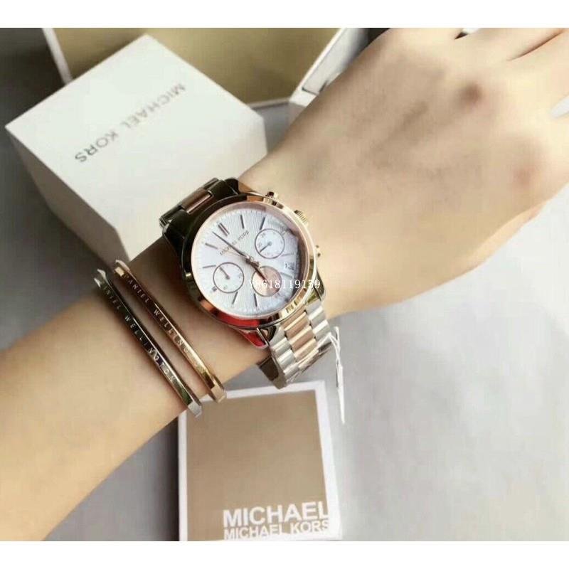 Michael Kors Runway Chronograph Blue Dial Two Tone Steel Strap Watch For Women - MK6166 Buy Now By Michael Kors