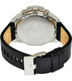Diesel Mega Chief Chronograph Blue Dial Black Leather Strap Watch For Men - DZ4423 Buy Now By Diesel