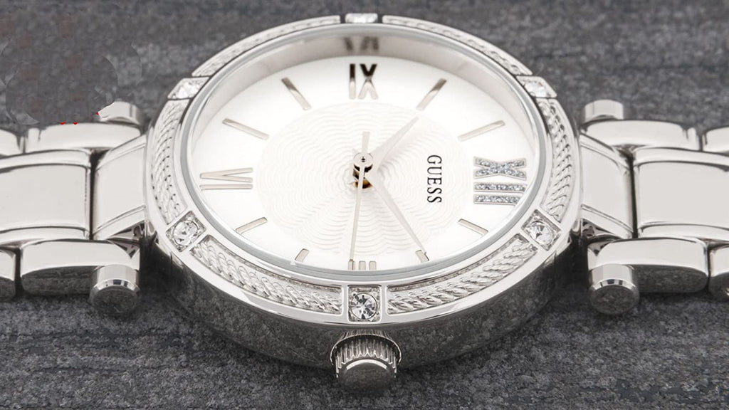 Guess Park Ave White Dial Silver Steel Strap Watch for Women - W0767L1 Buy Now By Guess