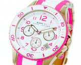 Marc Jacobs Rock Chronograph White Dial Two Tone Silicone Strap Watch for Women - MBM2593 Buy Now By Marc Jacobs