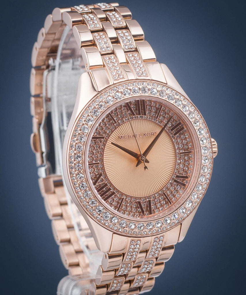 Michael Kors Harlowe Rose Gold Dial Rose Gold Steel Strap Watch For Women - MK4710 Buy Now By Michael Kors