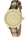 Burberry Classic Champagne Gold Dial Horseferry Leather Strap Watch for Women - BU10104 Buy Now By Burberry