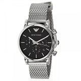 Emporio Armani Luigi Chronograph Black Dial Silver Mesh Bracelet Watch For Men - AR1811 Buy Now By Emporio Armani