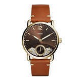 Fossil The Commuter Twist Black Dial Brown Leather Strap Watch for Men - ME1166 Buy Now By Fossil