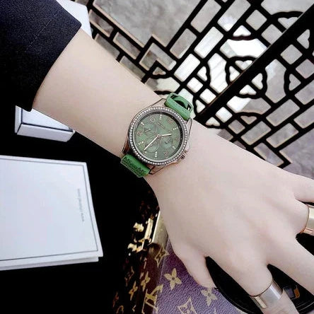 Michael Kors Mini Pilot Chronograph Green Dial Green Silicone Strap Watch For Women - MK7421 Buy Now By Michael Kors