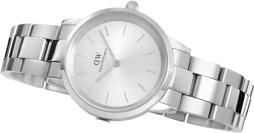 Daniel Wellington Iconic Link White Dial Silver Steel Strap Watch For Women - DW00100205 Buy Now By Daniel Wellington
