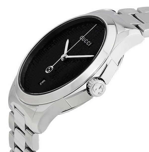 Gucci G Timeless Black Dial Silver Steel Strap Watch For Men - YA126460 Buy Now By Gucci