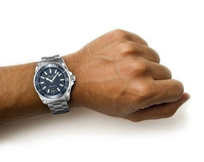 Gucci Dive Analog Blue Dial Silver Steel Strap Watch For Men - YA136203 Buy Now By Gucci