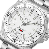 Gucci Dive Quartz White Dial Silver Steel Strap Watch for Men - YA136302 Buy Now By Gucci