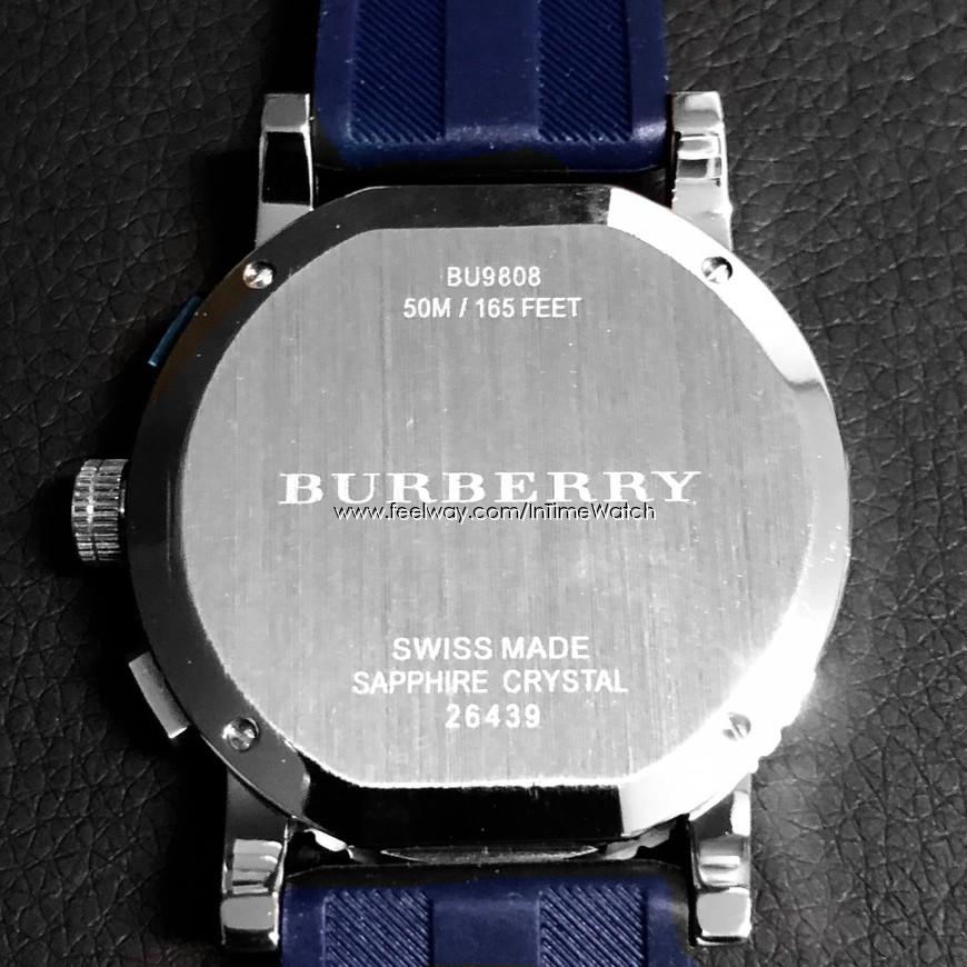 Burberry City Sport Chronograph White Dial Blue Rubber Strap Watch For Men - BU9808 Buy Now By Burberry