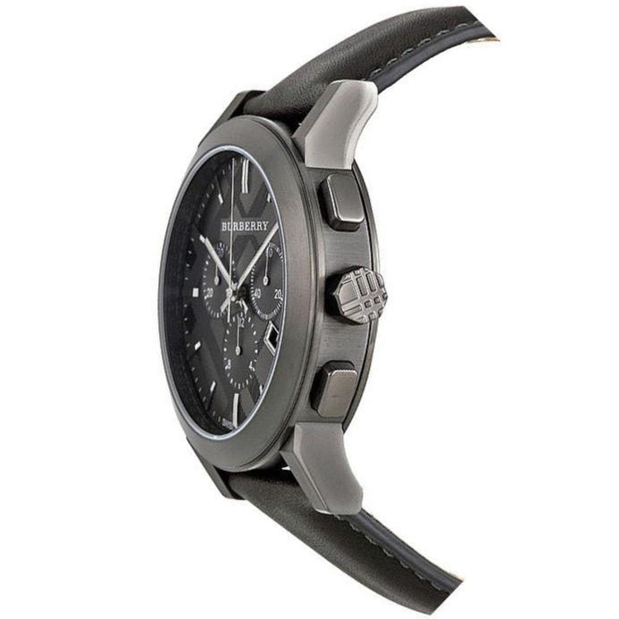 Burberry The City Black Dial Black Leather Strap Watch for Men - BU9364 Buy Now By Burberry