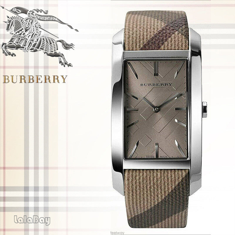 Burberry Nova Check Silver Dial Two Tone Leather Strap Watch For Women - BU9404 Buy Now By Burberry
