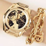 Michael Kors Bradshaw Stop Hunger Black Gold Dial Gold Steel Strap Watch for Women - MK6272 Buy Now By Michael Kors