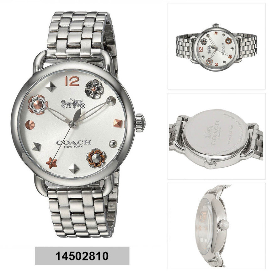 Coach Delancey White Dial Silver Steel Strap Watch for Women - 14502810 Buy Now By Coach