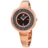 Swarovski Crystalline Pure Black Dial Rose Gold Steel Strap Watch for Women - 5295334 Buy Now By Swarovski