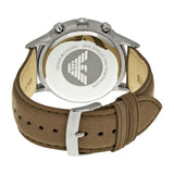Emporio Armani Classic Chronograph Silver Dial Brown Leather Strap Watch For Men - AR2471 Buy Now By Emporio Armani