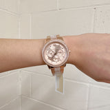 Michael Kors Tibby Chronograph Crystals Rose Gold Dial Rose Gold Steel Strap Watch For Women - MK6826 Buy Now By Michael Kors