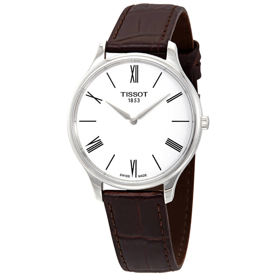 Tissot T Classic Tradition 5.5 Quartz White Dial Brown Leather Strap Watch For Men - T063.409.16.018.00 Buy Now By Tissot