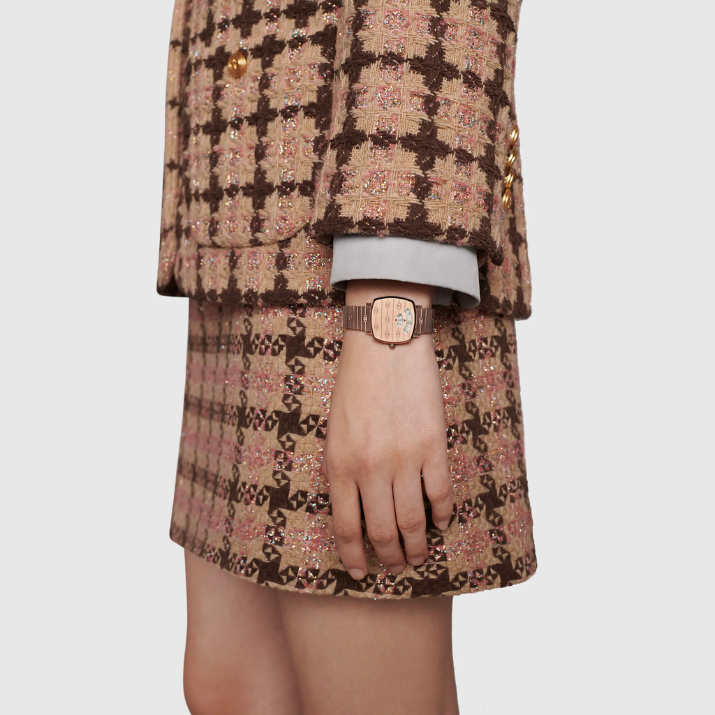 Gucci Grip Quartz Rose Gold Dial Rose Gold Steel Strap Watch For Women - YA157505 Buy Now By Gucci