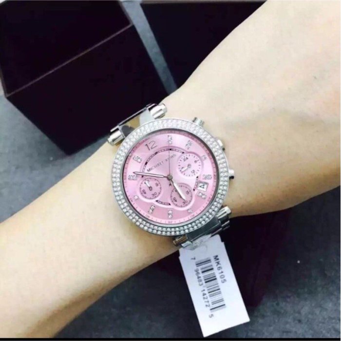 Michael Kors Parker Chronograph Pink Dial Silver Steel Strap Watch For Women - MK6105 Buy Now By Michael Kors