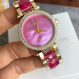 Michael Kors Parker Pink Mother of Pearl Dial Two Tone Steel Strap Watch for Women - MK6490 Buy Now By Michael Kors