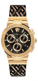 Versace Greca Chronograph Black Dial Brown Leather Strap Watch For Men - VEZ900621 Buy Now By Versace