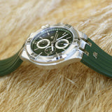 Maurice Lacroix Aikon Chronograph Green Dial Green Rubber Strap Watch for Men - AI1018-SS000-630-5 Buy Now By Maurice Lacroix