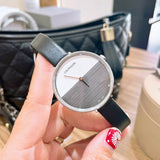 Calvin Klein Rise White Grey Dial Black Leather Strap Watch for Women - K7A231C3 Buy Now By Calvin Klein