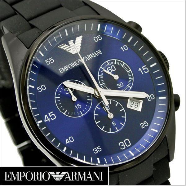 Emporio Armani Sportivo Chronograph Blue Dial Black Strap Watch For Men - AR5921 Buy Now By Emporio Armani