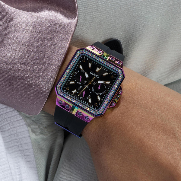 Guess Libra Black Dial Black Silicone Strap Watch For Women - GW0618L3 Buy Now By Guess