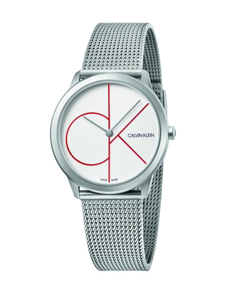 Calvin Klein Minimal White Dial Silver Mesh Bracelet Watch for Men - K3M51152 Buy Now By Calvin Klein