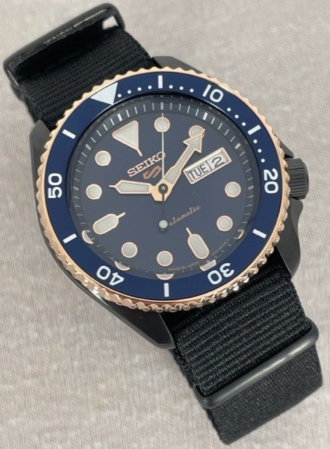 Seiko 5 Sports Automatic Blue Dial Black NATO Strap Watch for Men - SBSA098 Buy Now By Seiko