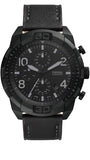 Fossil Bronson Chronograph Black Dial Black Leather Strap Watch for Men - FS5874 Buy Now By Fossil