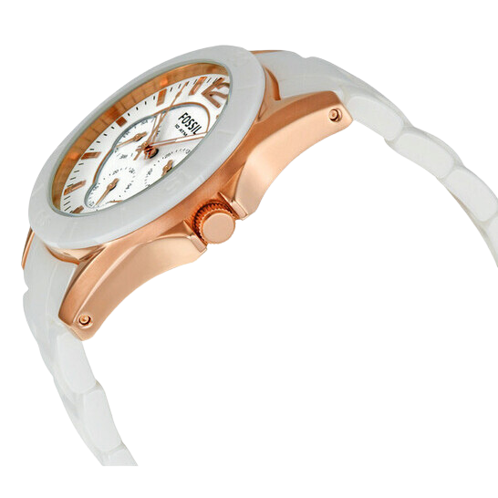 Fossil Ceramic Multifunction White Dial White Steel Strap Watch for Women - CE1006 Buy Now By Fossil