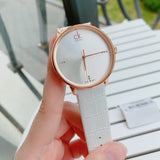 Calvin Klein Accent White Dial White Leather Strap Watch for Men - K2Y2X6KW Buy Now By Calvin Klein