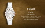 Fossil FB-01 Analog White Dial White Ceramic Strap Watch for Women - CE1107 Buy Now By Fossil