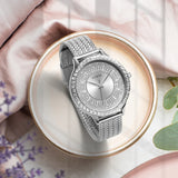 Guess Soiree Diamonds Silver Dial Silver Mesh Bracelet Watch for Women - GW0402L1 Buy Now By Guess