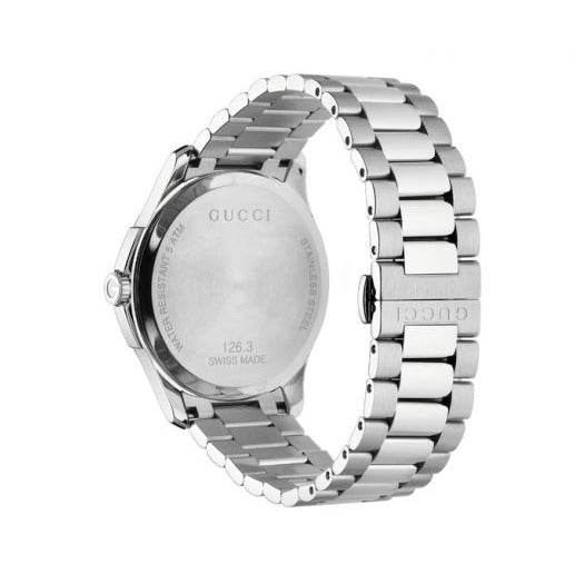 Gucci G Timeless Quartz Brown Dial Silver Steel Strap Watch for Men - YA126317 Buy Now By Gucci