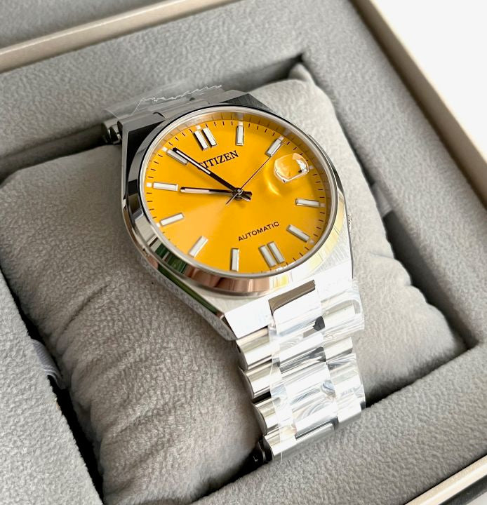 Citizen Tsuyosa Automatic Yellow Dial Silver Steel Strap Watch for Men - NJ0150-81Z Buy Now By Citizen