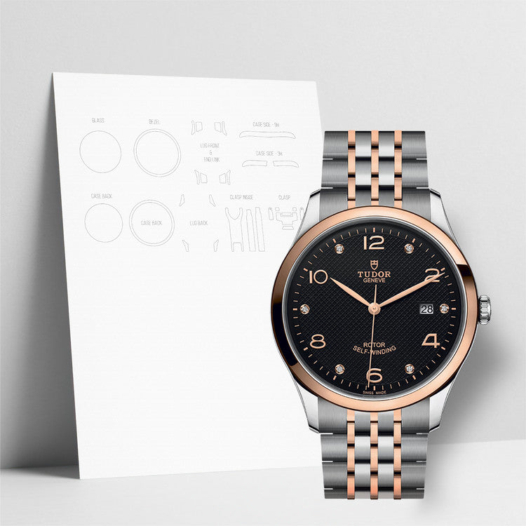 Tudor 1926 Automatic Diamonds Black Dial Two Tone Steel Strap Watch for Men - M91651-0004 Buy Now By Tudor