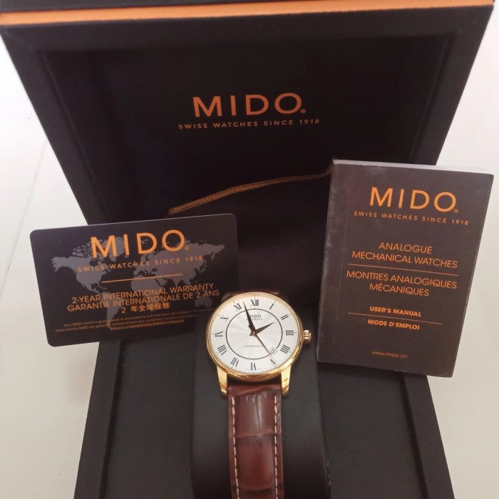 Mido Baroncelli III Automatic Silver Dial Brown Leather Strap Watch For Men - M8600.2.21.8 Buy Now By Mido