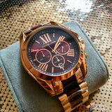 Michael Kors Bradshaw Burgundy Dial Two Tone Steel Strap Watch for Women - MK6270 Buy Now By Michael Kors