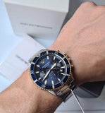 Emporio Armani Mario Chronograph Blue Dial Two Tone Steel Strap Watch For Men - AR11362 Buy Now By Emporio Armani