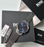 Hugo Boss Skymaster Chronograph Grey Dial Grey Mesh Bracelet Watch for Men - 1513934 Buy Now By Hugo Boss