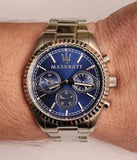 Maserati Competizione Chronograph Blue Dial Silver Steel Strap Watch For Men - R8853100013 Buy Now By Maserati