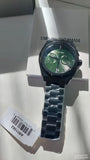 Emporio Armani Federico Chronograph Green Dial Black Steel Strap Watch For Men - AR11562 Buy Now By Emporio Armani